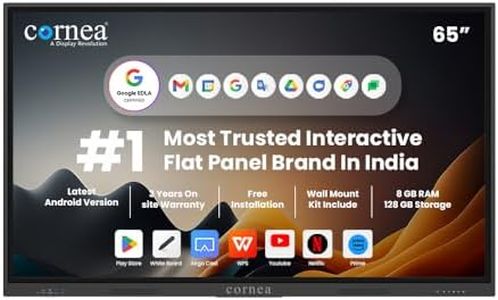 Cornea 65 Inches 4K UHD Touch Screen LED TV UltraTouch Display Interactive Flat Panel Monitor 3840x2160 Pixels Latest Android Version Ideal for Office,Institute With K12-Educational Content|8GB 128GB|