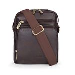 The Clownfish Bessie Series Faux Leather Messenger One Side Shoulder Bag and Sling Cross Body Travel Office Business Bag for Men and Women (Dark Brown)