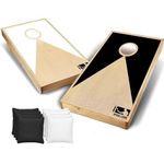 Original American Cornhole® Black&White | Tossing Game | 100% Wooden| Premium Quality | Official Dimensions | 2 Boards + 8 Bean Bags + 1 Storage Bag | Outdoor & Beach Sport | OriginalCup®