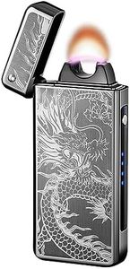GADATOP Dragon Arc Plasma Flame Lighter - USB Rechargeable Windproof Electric Lighter for Candle (Black)