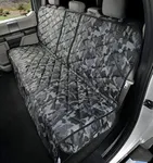 4Knines Dog Seat Cover with Hammock - 60/40 Split and Middle Seat Belt Capable - USA Based Company (Regular, Camo)