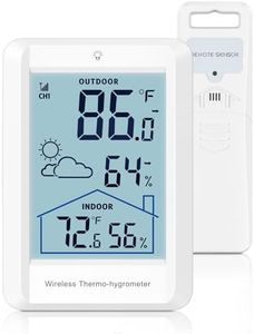 AMIR Indoor Outdoor Thermometer Wireless Weather Stations, Accurate Digital Hygrometer Temperature Humidity Meter,328ft/100m Range,Inside Outside Thermometer for Home Patio-White