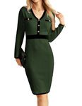 GRACE KARIN Church Dresses for Women 2024 V Neck Sweater Dress Casual Pullover Dresses Amy Green S