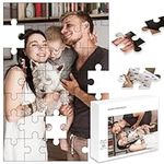 papasgix Personalised Jigsaw Puzzle Photo Puzzle Personalised Custom Picture Puzzles 35/70/120/200/300/500/1000 Pieces Make Your Own Jigsaw Puzzle for Adult Kids Teens(1Foto Color，35 Pieces-B)