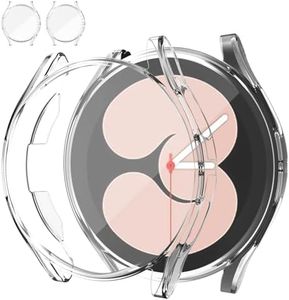 Jvchengxi Funda Compatible con Samsung Galaxy Watch 4 / FE 40mm Protector de Pantalla, [2 Piezas] Cobertura Total TPU Carcasa Protectora Antiarañazos Estuche Galaxy Watch FE / 4 40mm (Claro/Claro)