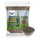 FYN Chia Seeds - Superfood For Eating | Black - Raw, Unroasted, Vegan Plant Based Protein, Omega - 3, Calcium | Helps With Wight Loss (100g)