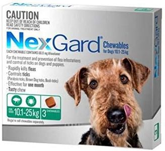 Nexgard Flea and Tick Treatment Chewables for Dogs Large 10.1 - 25 kg, Green (Pack of 3)