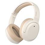 Edifier W820NB Plus Active Noise Cancelling Headphones, Wireless Over Ear Headphones with Hi-Res Sound, 49H Playtime, Bluetooth Headphones with Comfortable Fit, Preset EQ via App, Ivory