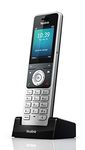 Yealink W56H, Mid-Level, Premium Additional Cordless DECT IP Phone with 2.4 Inch Colour Screen (For use with the Yealink W56P DECT System & W60B / W80B DECT Base Stations) – Black / Silver