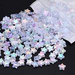 Molain 220Pcs 10mm Star Heart Shape Beads for Jewelry Making with 1 Roll of Cord Cute Small Bead Craft Multicolor Plastic Polymer Clay Beads for DIY Making Necklace Bracelet Earring