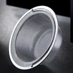 MobFest® Heavy Duty Stainless Steel Sink Strainer with Handle, Drain Baket Food Waste Hair Catcher Filter Stopper Trap Kitchen Jali, Rustproof, Double Edging, 2mm Perforated Holes, 11 cm, 1 Piece