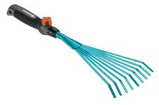 GARDENA combisystem Hand Rake: Wire hand rake for raking up garden waste, 12 cm working width, high-quality steel, ergonomic handle, corrosion protection (8919-20)