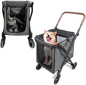 Pet Stroller 85L Pushchair Carrier Dog Strollers for Puppy Cat with 4 Wheels