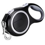 26ft Retractable Dog Leash, Heavy Duty Great Leash for Dog up to 110 lbs, Anti-Slip Rubberized Handle, One-Handed Brake, Strong Nylon Tape, Tangle Free—MK-DEF