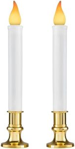 Tupkee Christmas LED Window Candles - Flickering Flameless Window Candles, Battery Operated with Timer – Set of 2