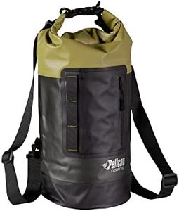 Pelican ExoDry 20L Medium Drybag - Waterproof - Shoulder Straps - Thick & Lightweight - Roll Top Dry Compression - Keeps Gear Dry for Kayaking, Rafting, Hiking and Fishing - Black