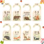 Abeillo 8 Pcs Baby Wardrobe Dividers, Baby Clothes Dividers from Newborn to 24 Month, Wood Baby Closet Organizers, Animal Cartoon Clothes Separators for Infant Newborn Boys & Girls