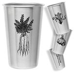 Garden Vegetables (Set of 4) Stainless Pint Cups - Great for gardeners, nature lovers, vegetable growers, travelers, moms, wives, and girlfriends