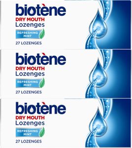 Biotène Dry Mouth Lozenges, Mint Flavor – 27 Count