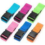 Luggage Straps Suitcases Belts 6 Pack, Personalised Baggage Security Straps Travel Packing Belt Adjustable, Luggage Connector Strap 5 * 180cm