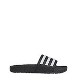 adidas unisex adult Adilette Boost Slide Sandal, Black/White/Black, 7 Women Men US