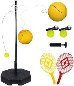 Tetherball Tennis&Tetherball Set with Sturdy Base,Tetherball Equipment with Pole for Backyard,with 9.83 Feet Adjustable Height Pole,2 Tennis Balls,2 Rackets,1 Tetherball with Rope,Fun Lawn Game