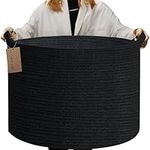 MXMHOME Black Large Blanket Basket,
