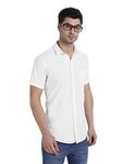 GARRY RICHARDS Men's 100% Cotton Half Sleeves Regular Fit Shirt (White-2XL)