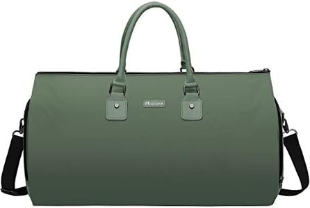 Modoker Convertible Garment Bags for Travel, Carry on Garment Duffel Bag for Women Men Weekender - 2 in 1 Hanging Suitcase Suit Travel Bags, Green