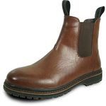 bravo! Men Waterproof Winter Boot MARK-2 Chelsea Boot Fur Lined with Double Gore Brown Men Size 11