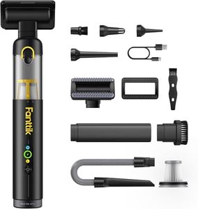 Fanttik Slim V10 APEX Kabelloser 4-in-1 Auto & Tragbarer Mini-Handstaubsauger, 19 kPa Saugkraft, Smarter Digitalanzeige, 2 Saugmodi für kleine Reinigungsarbeiten, Auto, Bürotisch, Tastaturen (Schwarz)