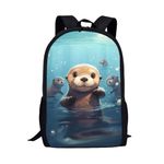 Belidome Girls Boys Otter Pattern Daypack Laptop Bag Computer Tablet Notebook Holder Rucksack