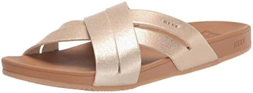 Reef Girl's Cushion Spring Bloom Flip-Flop, Champagne, 6 US