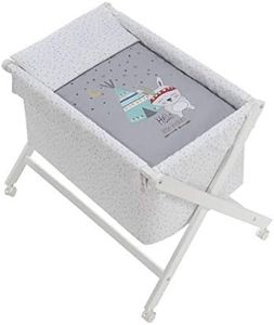 mibebestore Minicuna Plegable Tipi Gris: Estructura + Vestidura + Colcha Desenfuntable + Colchón + Almohada