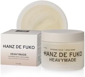 Hanz de Fuko Heavymade – Premium Men’s Hair Styling Pomade for an Extreme Hold, High Shine Finish – Water-Based, Humidity-Resistant Styler for Achieving Various Hairstyles – 2 oz, Travel Size