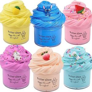 Hapitoys Butter Slime Kit, Scented Party Favor Gifts,DIY Putty Toys for Kids,Scented Butter Slime Kit,Ideal Slimes Bulk for Kids,Super Soft and Non Sticky DIY Slime Surprise Toy (6 Pack)