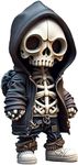 Pipihome Skeleton Figurines, Skull Ornament Statue Memorial Home Decor, Halloween Decorations Collectible Gothic Skull Gifts for Women Men, Room Bedroom Desk Decor