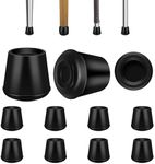 VOCOMO 1-1/2” Round Rubber Chair Leg Tips Caps, Chair Leg Floor Protectors, Non-Slip Chair Leg Caps, Stool Leg Protectors Cap, Folding Metal Chair Leg Tip Replacement (Black, 4 Pack)