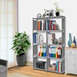 Danzera Multipurpose Bookshelf for Children|Storage Shelve for Books Storage Organizer|Bookcase for Home Furniture|Cabinet Shelves for Bedroom Office. (Plain Grey, 8-Shelf)