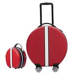 TOURTIER Travel Trolley Medium Luggage Cabin Bag, 20 Inch ABS Luggage Suitcase with 4 Double Spinner Rolling Wheels (RED)