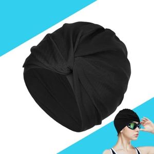 Cuffia da donna， Cuffia da nuoto retrò， Cuffia da nuoto plissettata per spiaggia, bagno e spa， Cuffia da nuoto per donne con capelli lunghi