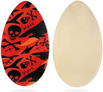 HQO LOVL Skimboard 35 inch Skim Board for Kids Adults Wooden Skim Boards with High Gloss Coat for Beach Skimboards for Beginners to Intermediate (Black Shark)