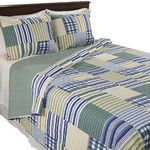 Lavish Home Lynsey 3 Piece Quilt Set-King, Polyester, Multicolor