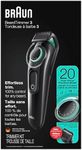 Braun Beard Trimmer BT3221, Beard trimmer and Hair Clipper for Men, Lifetime Sharp Blades, 20 Length Settings, Black/Volt Green, 1 Count