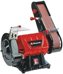 Einhell TC-US 350 Belt and Disc Sander | 350W 2-in-1 Bench Sander: 900 m/min, 50 x 686mm Belt Sander for Wood and 2890 RPM 150mm Grinding Wheel | Electric Dual Sander and Bench Grinder