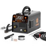 HZXVOGEN MIG Welder Machine 3 in 1 Flux Core Welder/Stick Welder/Lift TIG 140A 110v IGBT Gasless MIG Welding Machine Portable Automatic Wire Feed Welders Synergic Welder with Large LCD Display