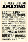 Inephos The Rules for Being Amazing Quotes Poster (Laminated Vinyl Print, 24 X 36-inch/Large, Beige)