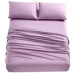 Home Beyond & HB design - 4-Piece Bed Sheets Set (Queen, Lavender) - Premium Hotel Quality Bedding Sheets - Breathable Ultra Soft Brushed Microfiber - 16 Inches Deep Pocket, Wrinkle Fade Resistant