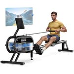 Dripex Rowing Machines for Home Gym, Water Rowing Machine, Adjustable 6 Levels Water Resistance, 150KG Weight Capacity, Bluetooth, LCD Monitor & Tablet Holder for Full Body Workout