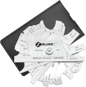 ZeeDix 7Pcs Stainless Steel Metal Weld Fillet Gauges- Welding Inspection Gauge Tool(1/8" - 1") Ulnar Metric & Inch